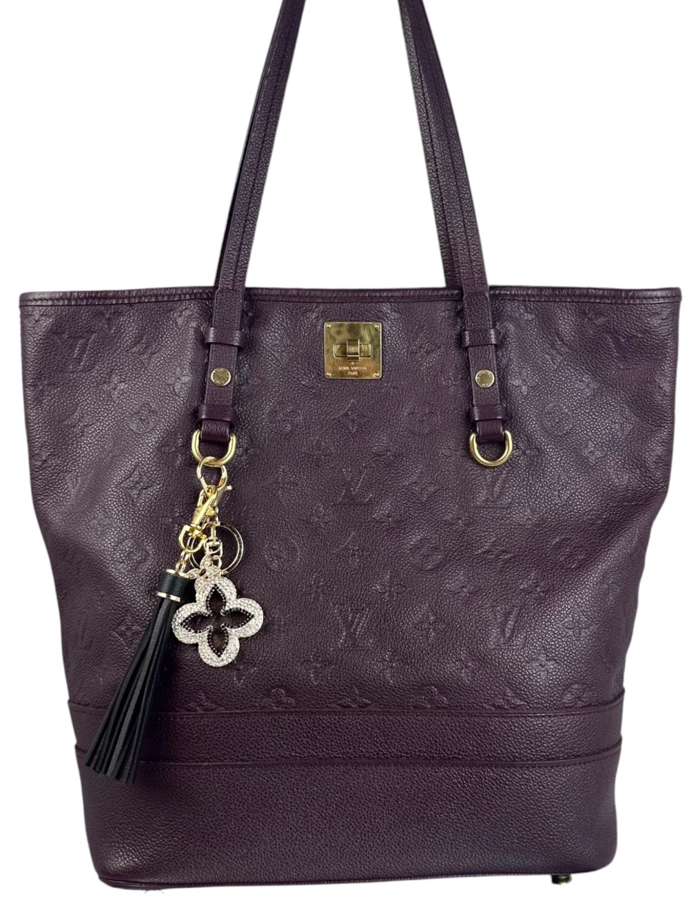 Louis Vuitton Empreinte Citadine PM Aubergine Purple Leather Tote Bag GHW Rare